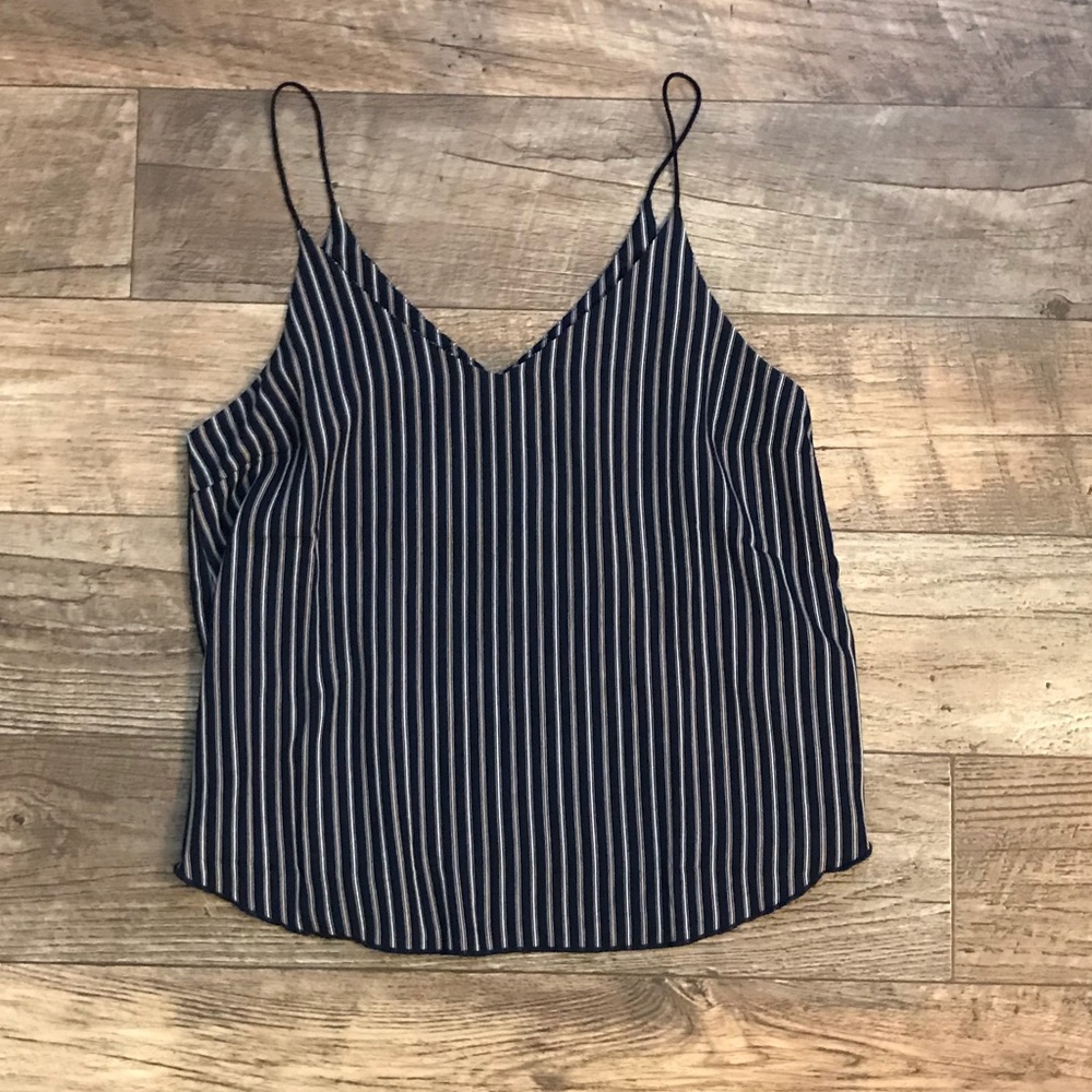Stripped spaghetti strap tank